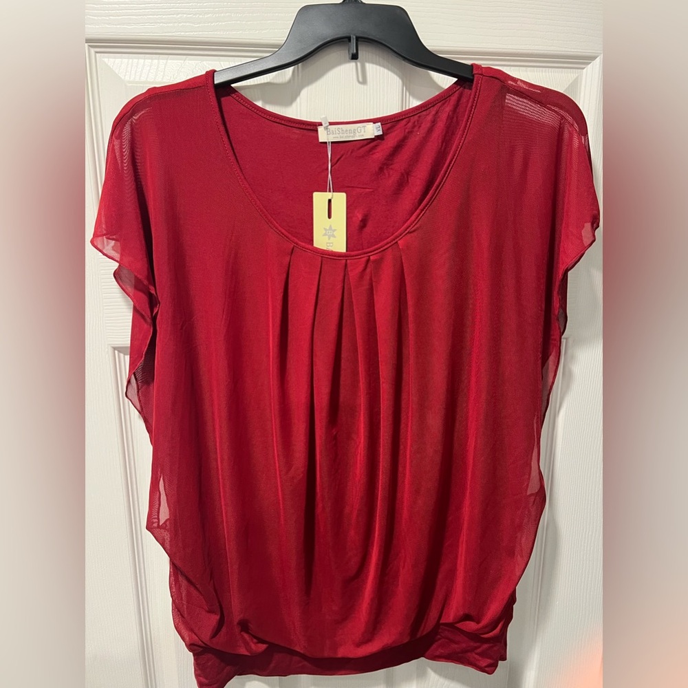 NWT - burgundy top! BaiShengGT!